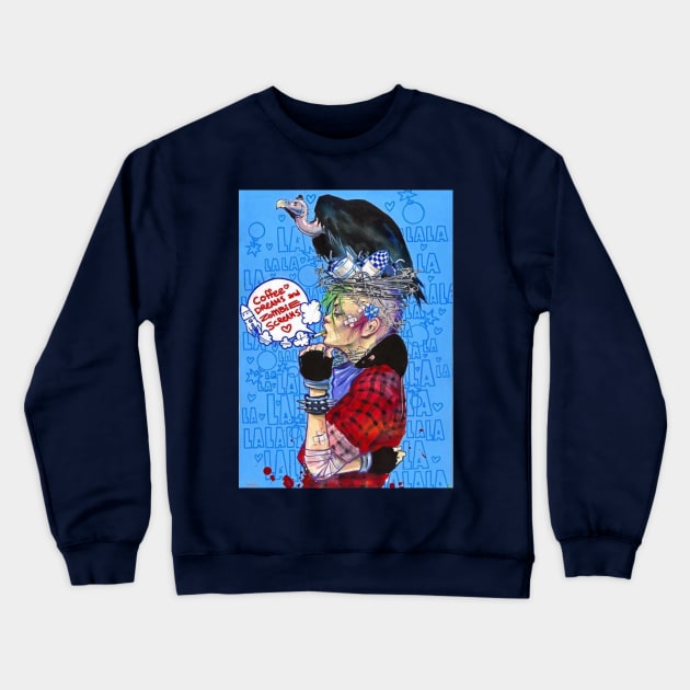 funk coffee dreams and zombi Crewneck Sweatshirt by POKASONG